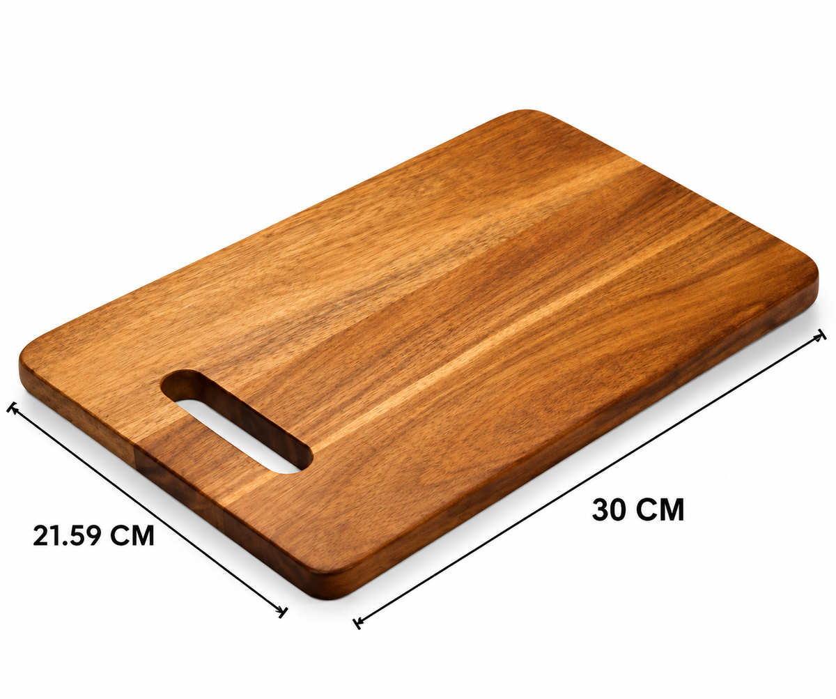 Premium Wooden Chopping Board | Kitchen Cutting Board with Handle | Durable Wood Cutting Board for Vegetables, Fruits & Food Preparation