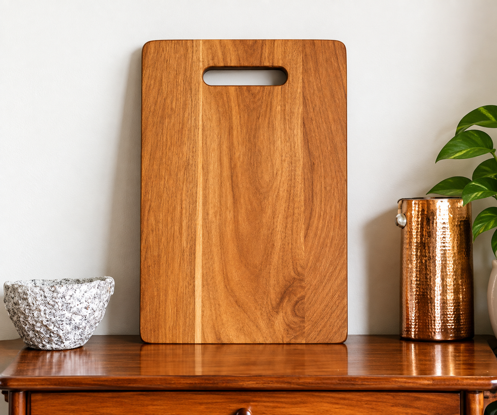 Premium Wooden Chopping Board | Kitchen Cutting Board with Handle | Durable Wood Cutting Board for Vegetables, Fruits & Food Preparation