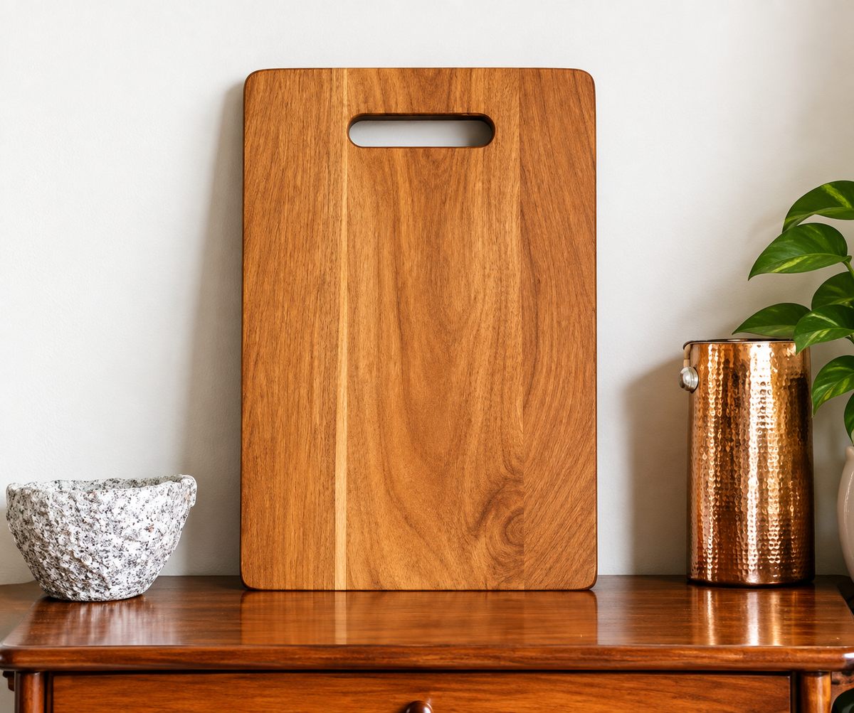 Premium Wooden Chopping Board | Kitchen Cutting Board with Handle | Durable Wood Cutting Board for Vegetables, Fruits & Food Preparation
